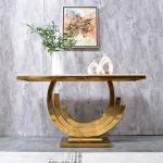 Gold & Black Marble Console Table 1.4M