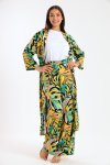 Ladies Hudson 2 Piece Printed Pants & Kimono Summer Set With Free Bodysuit To Match