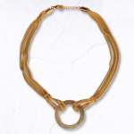 Giant Circle Mesh Necklace - Gold Free