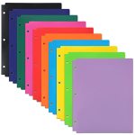 Eoout Binder Folders 10PCS Colored File Folders Plastic Folders With Pocket And 2 Business Card Slot 3 Hole Punch Poly Folders F
