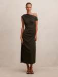 Paris Lace Asym Midi Dress - 16 Olive Night