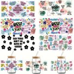 Uv Dtf Cup Wrap Transfer Sticker For Glass 1SHEET Rub On Transfers Stickers For Crafting Furniture-diy Waterproof Decals Uv Dtf