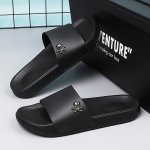 Men's Solid Colour Open Toe Breathable Slippers Comfy Non Slip Casual Durable Eva Sole Slides For Men's Indoor Outdoor Activitie