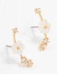 Goldair Gold Plated Flower Crawler Earrings