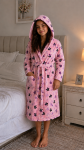 Girls Hooded Gowns In Pink Multi - Pink 13-14 Years