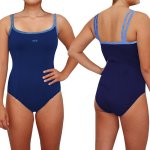 Tyr Womans Binding H Back Tank Navy Peri Blue