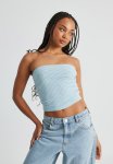 Gathered Bandeau - Blue Stripe