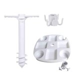 Killer Deals Beach Umbrella Holder Anchor Stake & Snack Cup Holder Tray - Best Bargains Online