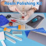 4 5 14 18PCS Resin Casting Polishing Kit With 7PCS Sandpaper 5PCS Resin File Kit Polishing Strips&blocks Scissors Wooden Brush C