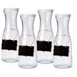 Reusable Glass Carafe Set - 4X1L With Lids & Marker Eco-friendly