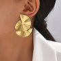 1 Pair Twisted Design Fan Shaped Dangle Earrings Trendy Retro Earrings Jewelry Exaggerated Statement Earrings Ear Jewelry For Women