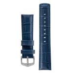Grand Duke Water-resistant Alligator Embossed Sport Watch Strap In Blue - 24MM Silver