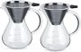 Pour Over Coffee Maker 2 Piece Borosilicate Glass Hand Drip Coffee Maker