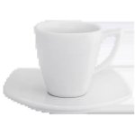 Arctic White Sqaure Espresso Cup And Saucer
