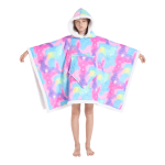 Kids 2 In 1 Cosmic Pink Hooded Poncho Blanket