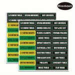 60COUNTS PACK 7.5 2CM 3 0.8INCH Tool Box Color Coded Non-drying Adhesive Label Stickers Waterproof And Fade-resistant Tool Box C
