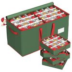 Winpull Christmas Ornament Storage Box With 8 Trays Christmas Storage Container For 128-3" Holiday Ornament Decorations Large X