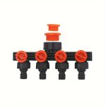4-WAY Garden Hose Splitter With Individual On off Valves - Universal Connector Thread Standard For Us And Eu - Durable Plastic W