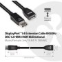 Club 3D Displayport 1.4 Extension Cable 8K60HZ Dsc 1.2 HBR3 Hdr Bidirectional M/f 3M/9.84FT