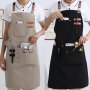 1PC Canvas Waterproof Apron With Four Pockets Perfect For Restaurants Home Kitchens Milk Tea Shops Flower Shops Cafes Roasters Horticulturists And Men And Women