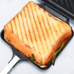 1PC Hot Sandwich Maker For Both Gas And Induction Stoves With Non-stick Plates Stovetop Toasted Sandwich Maker Dismountable Flip