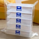 5PCS Transparent Plastic Storage Box Accessories Storage Box Card Sticker Earring Beads Storage Box