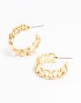 Goldair Gold Chain Hoop Earrings
