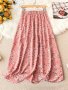 Elegant Floral Skirt For Women - Spring/Summer Collection Non-Stretch Polyester Blend Machine Washable