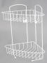 2-TIER 1/4 Circle Shower Caddy Rack White