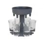 6 Shot Glass Dispenser Holder - Dispenser Rack Grey