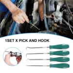 4PCS Heavy Duty Hook And Pick Set For Automotive Oil Seal "o" Rings Removing Tool Oil Seal Puller Gasket Removal Hook Apron Remo