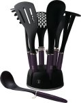 Non-stick Kitchen Utensils Set With Stand - Purple Nylon Cooking Spoon Kitchen Tool Set