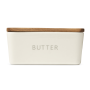 @home Loft Butter Dish With Wood Lid White