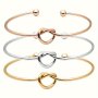 Simple Twisted Hollow Love Cross Knot Cuff Bracelet Bangle Alloy Hand Decoration Jewelry Gift
