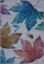 Teal Maple Leaves Polyester Print Rug 160X230CM