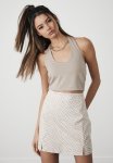 Double Split MINI Skirt - Sand & White