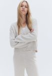 Fine-knit Cardigan - Light Beige Marl