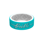 Eternal Faith Silicone Rings - Turquoise white 7