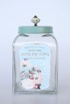 Square Glass Jar Aqua Lid Porc. Knob 27X16X16CM