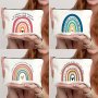 It Takes A Big Heart To Shope Little Minds Rainbow Pattern Cosmetic Bag Teacher Travel Toiletry Organizer Makeup Bags Purse Pencil Pen Case School