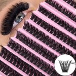 200 Clusters Diy Eyelash Extensions Set Fluffy Volume Fan Lashes Soft Individual Lash Makeup Home Salon Use