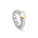 Extension Ring In Stainless Steel Mother Of Pearl Heart