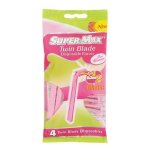 Super-max Ladies Twin Disposable Razors 4EA