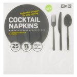 Pnp Cocktail White Napkin 25 Pack
