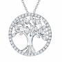 Agvana Sterling Silver Cz Tree Of Life Pendant Necklace Birthday Jewelry Gifts For Women Mom Grandma Teen Girls Anniversary Gifts For Wife 16+2 Inches Extender