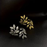 1PC Fashion And Exquisite Stainless Steel Leaf Shaped Open Ring Gift For Daily Wear
