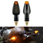 2 Pcs KC025 Motorcycle 14LED Turn Signal Light Lattice Shell + Smoked Black Lenses