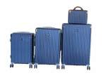 Smte Galaxia Abs 4-PIECE Luggage Set Navy Spinner Wheels Telescoping Handles With Keychain