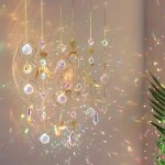 6PCS Colorful Crystals Suncatcher Hanging Sun Catcher With Chain Pendant Ornament Crystal Balls For Window Home Garden Christmas