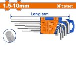 9 Piece Long Arm Hex Key Set 1.5-10MM WHK1291